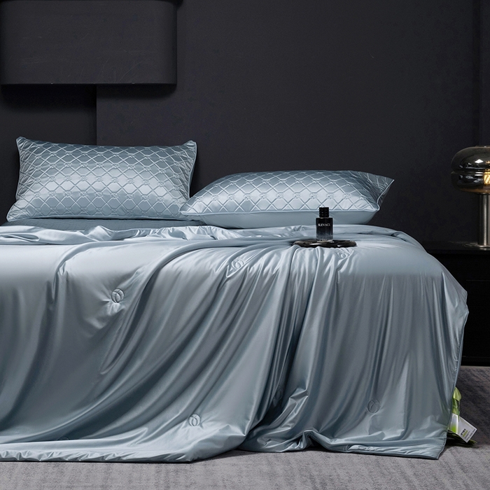 阿那亚 2026新款冰萃凉感硅胶凉席三件套夏被四件套 冰月蓝
