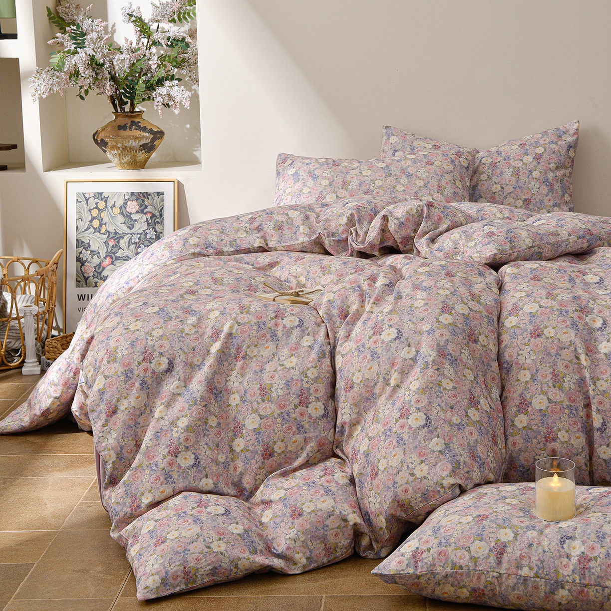 91家纺网 家纺一手货源 找家纺 （总）富安笙 2026新款全棉纯棉双层纱四件套