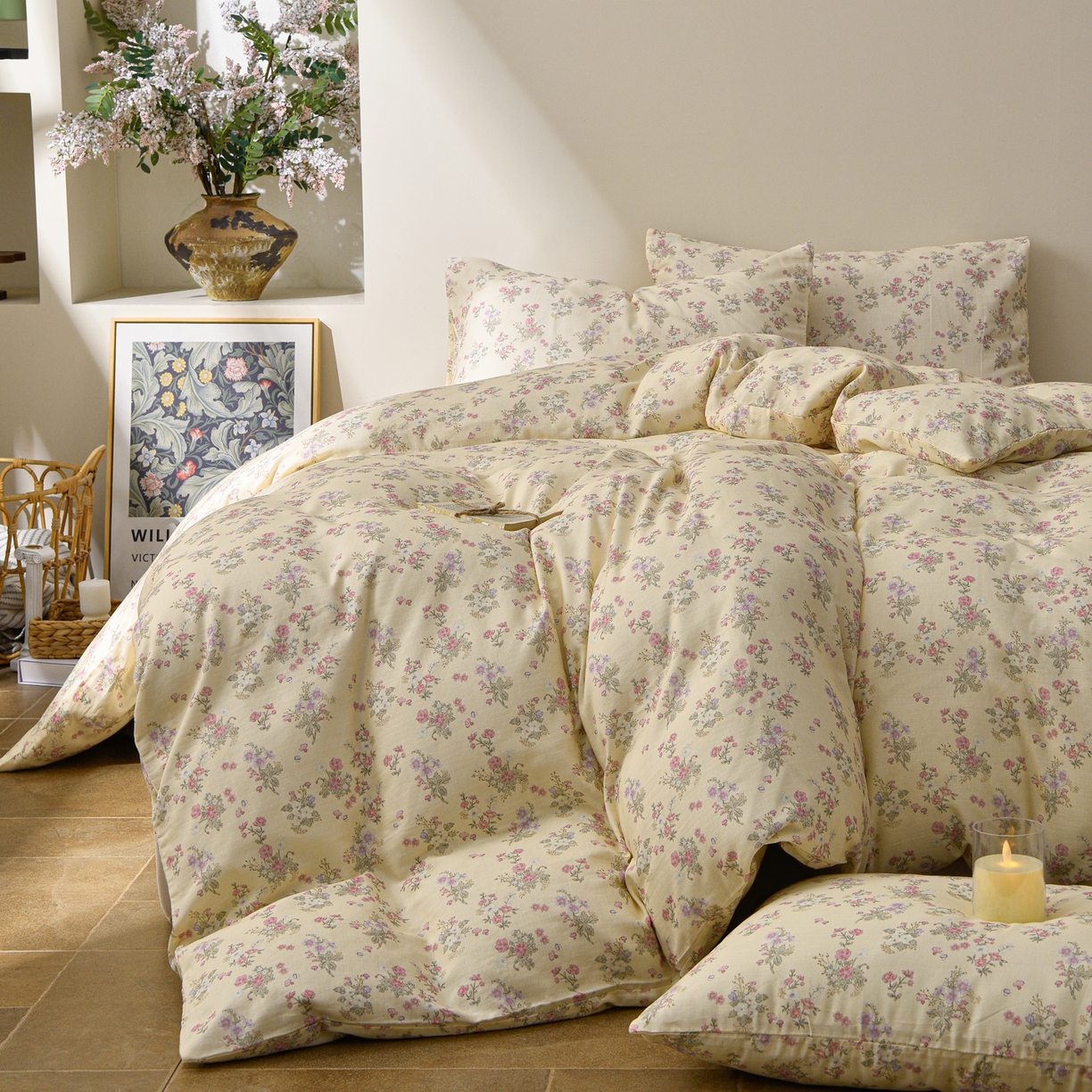 91家纺网 家纺一手货源 找家纺 （总）富安笙 2026新款全棉纯棉双层纱四件套