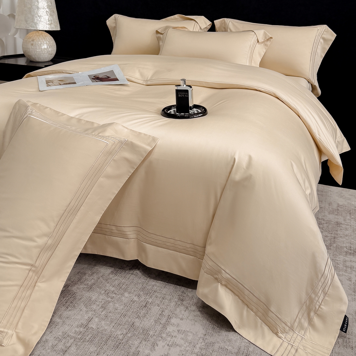 91家纺网 家纺一手货源 找家纺 （总）星蕴家纺 2026新款贡缎新疆长绒棉四件套-千寻