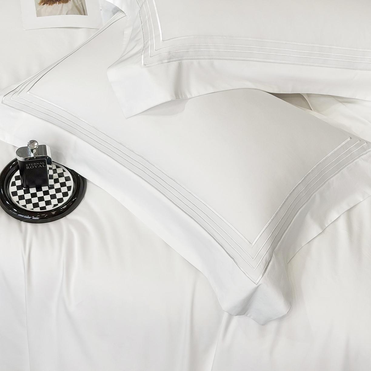 91家纺网 家纺一手货源 找家纺 星蕴家纺 2026新款贡缎新疆长绒棉四件套-千寻 千寻贵族白