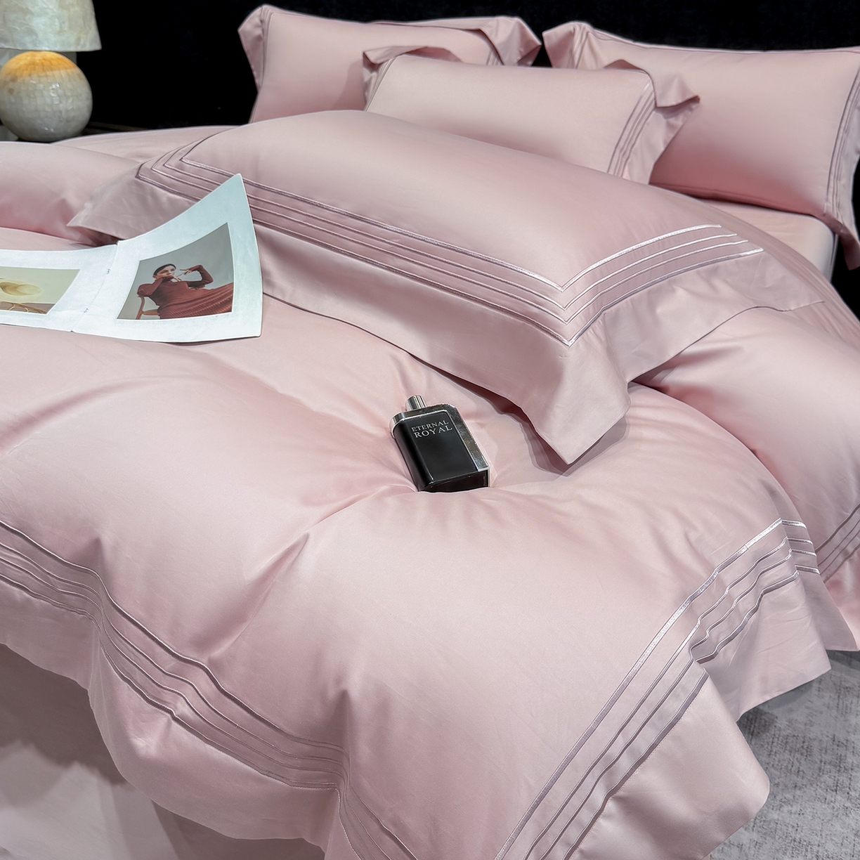 91家纺网 家纺一手货源 找家纺 星蕴家纺 2026新款贡缎新疆长绒棉四件套-千寻 千寻可可粉