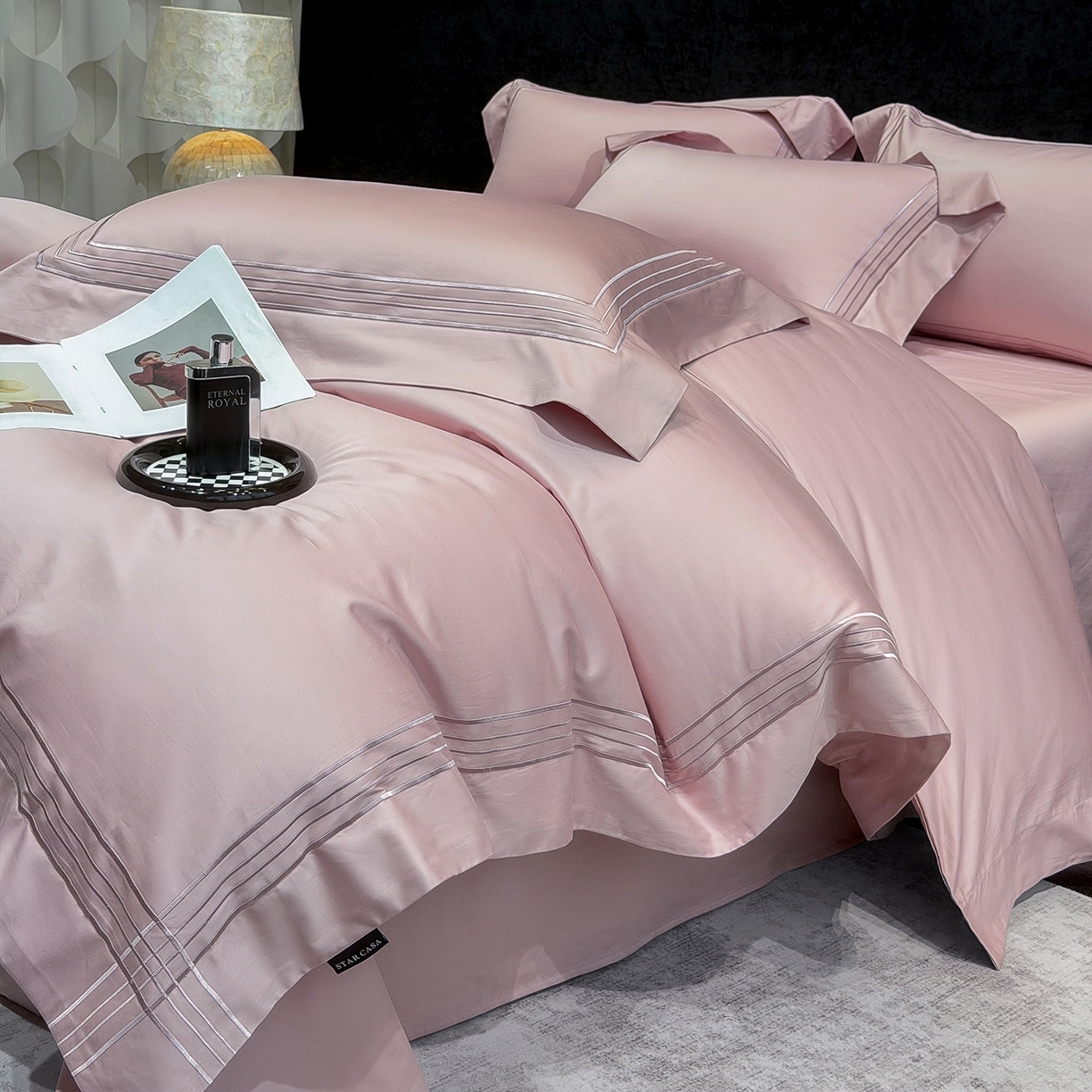 91家纺网 家纺一手货源 找家纺 星蕴家纺 2026新款贡缎新疆长绒棉四件套-千寻 千寻可可粉