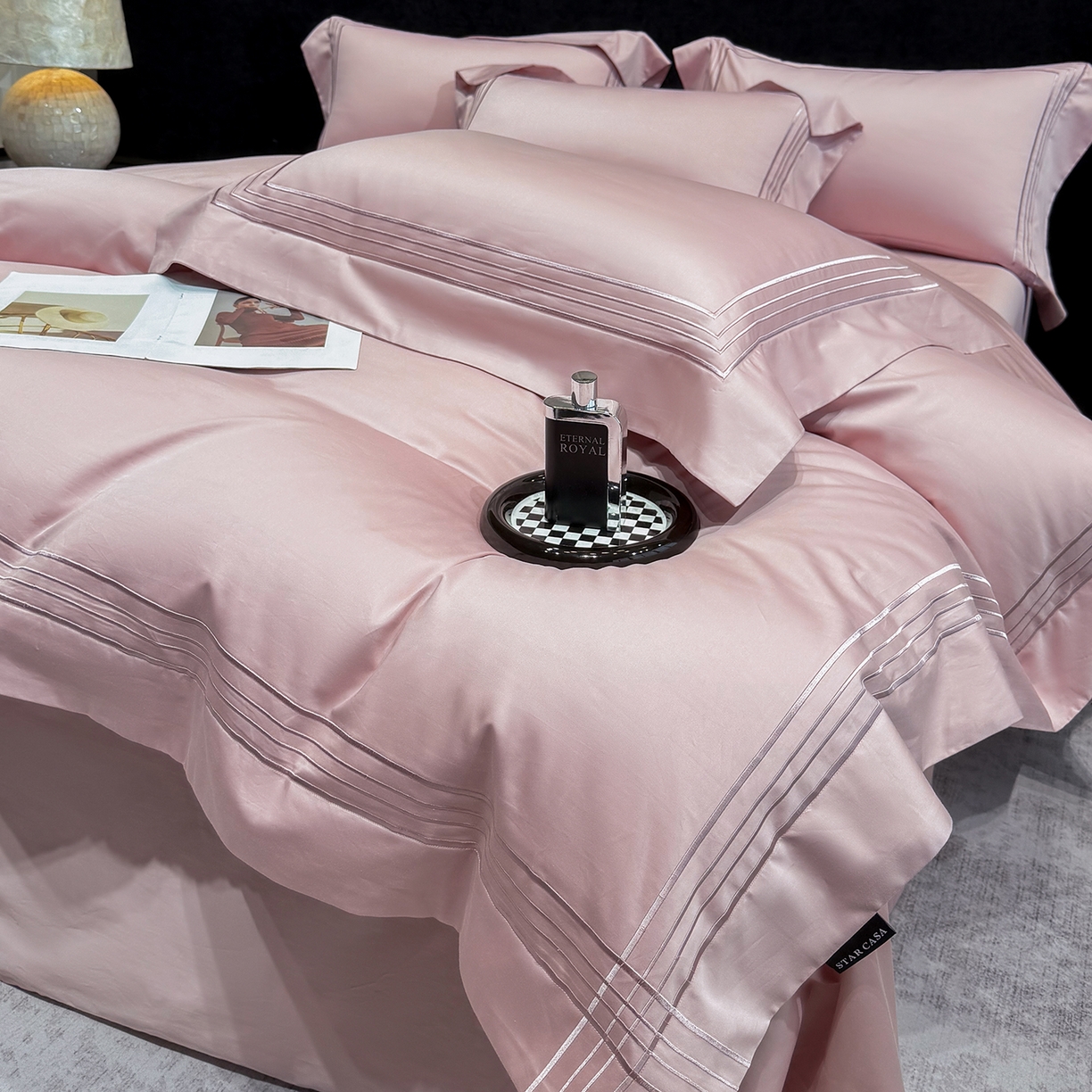 91家纺网 家纺一手货源 找家纺 星蕴家纺 2026新款贡缎新疆长绒棉四件套-千寻 千寻可可粉