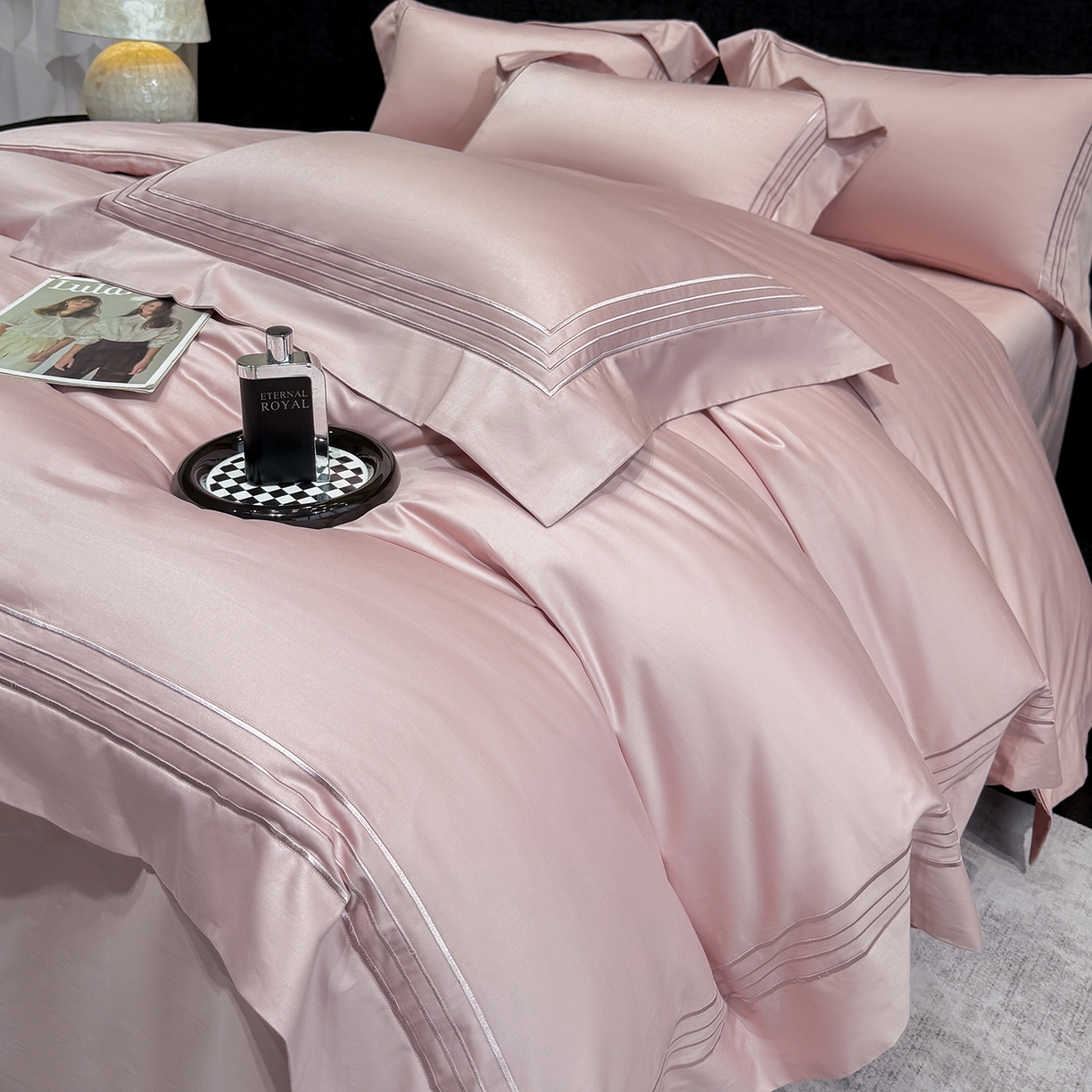 91家纺网 家纺一手货源 找家纺 星蕴家纺 2026新款贡缎新疆长绒棉四件套-千寻 千寻可可粉