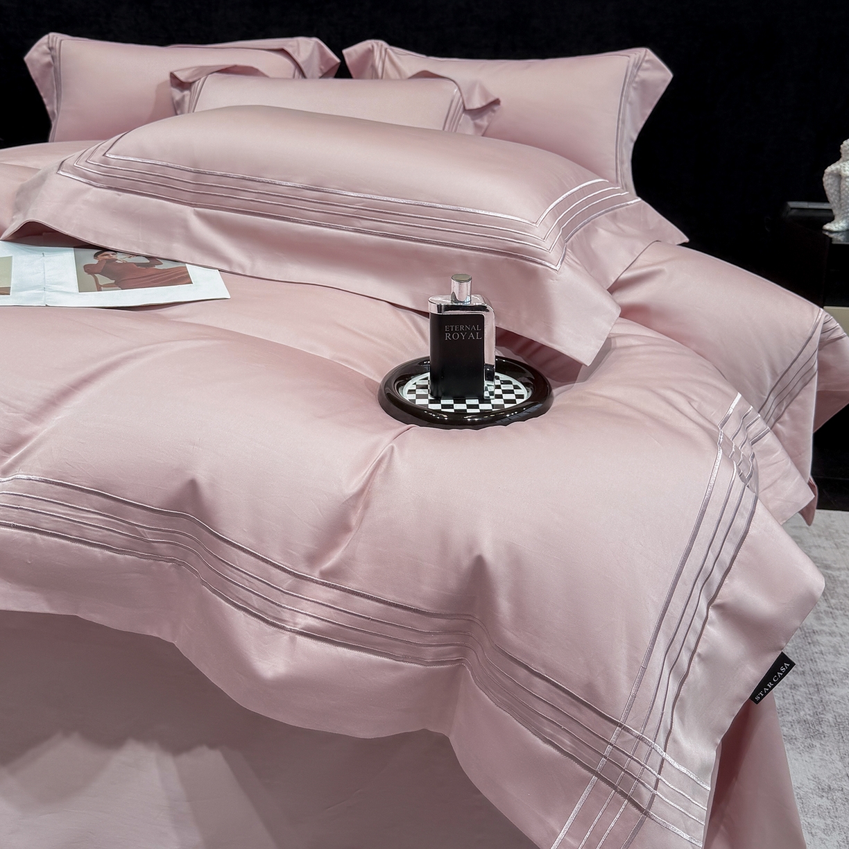 91家纺网 家纺一手货源 找家纺 星蕴家纺 2026新款贡缎新疆长绒棉四件套-千寻 千寻可可粉