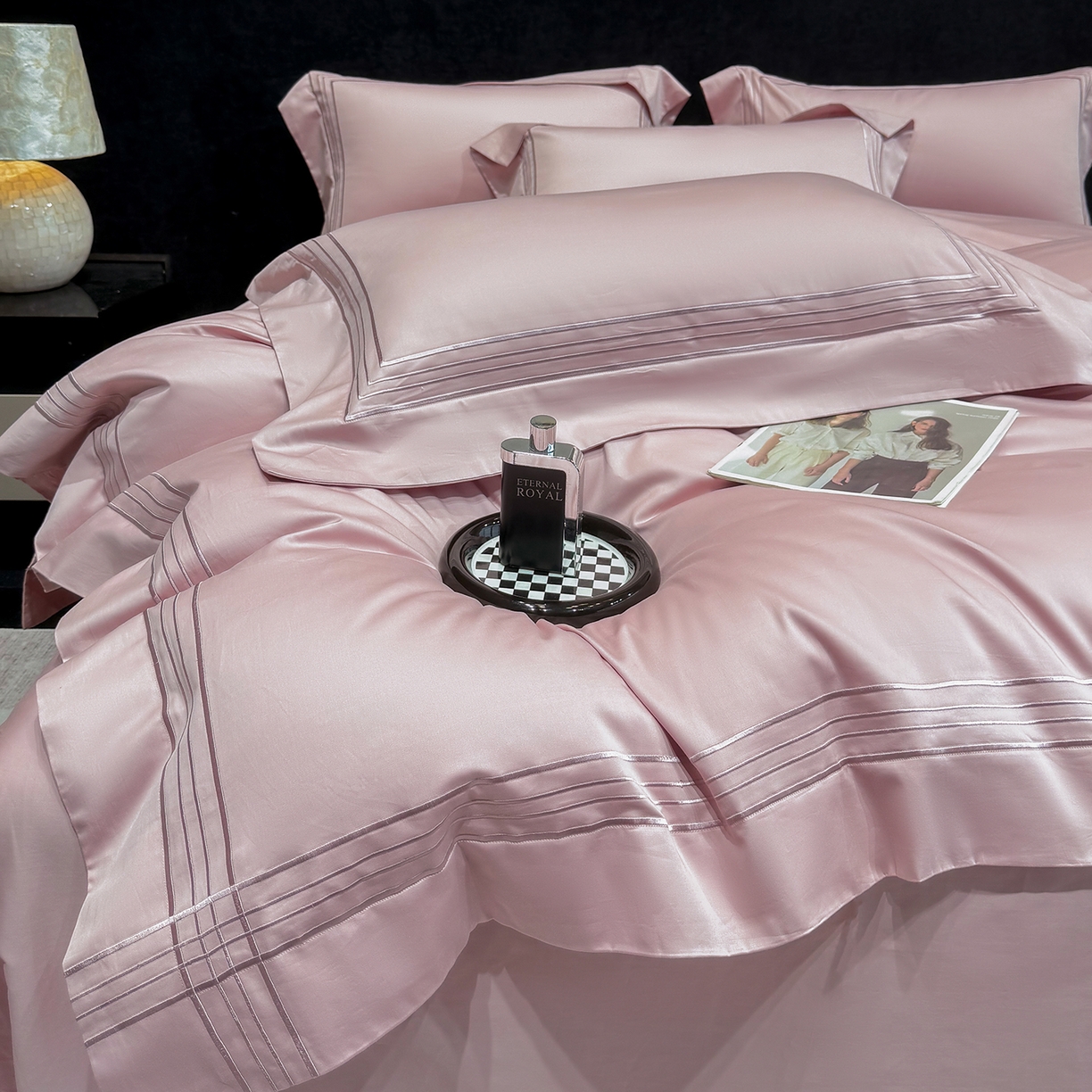 91家纺网 家纺一手货源 找家纺 星蕴家纺 2026新款贡缎新疆长绒棉四件套-千寻 千寻可可粉