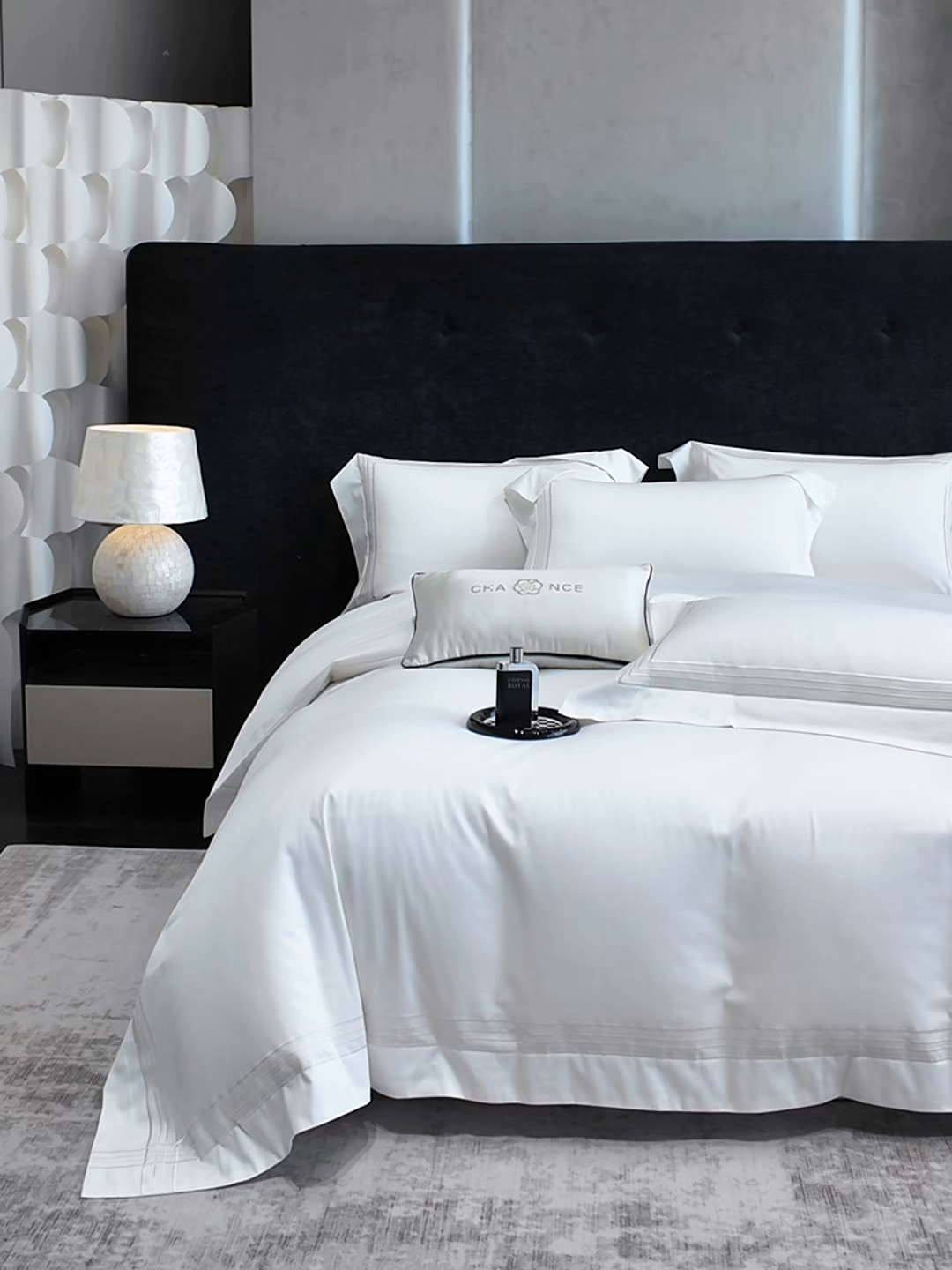 91家纺网 家纺一手货源 找家纺 星蕴家纺 2026新款贡缎新疆长绒棉四件套-千寻 千寻贵族白