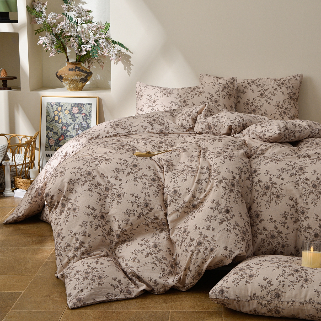 91家纺网 家纺一手货源 找家纺 （总）富安笙 2026新款全棉纯棉双层纱四件套