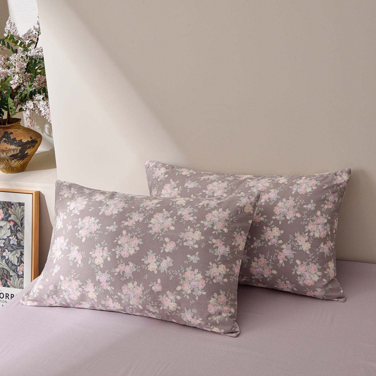 91家纺网 家纺一手货源 找家纺 富安笙 2026新款全棉纯棉双层纱四件套 墨丹青