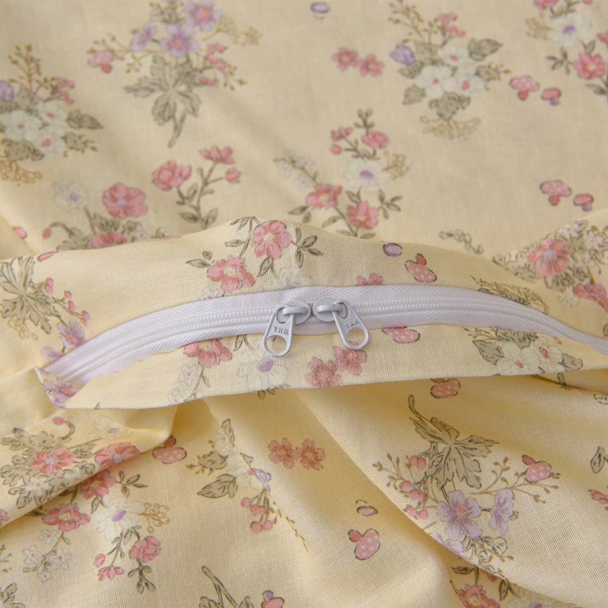 91家纺网 家纺一手货源 找家纺 富安笙 2026新款全棉纯棉双层纱四件套 花妍巧语