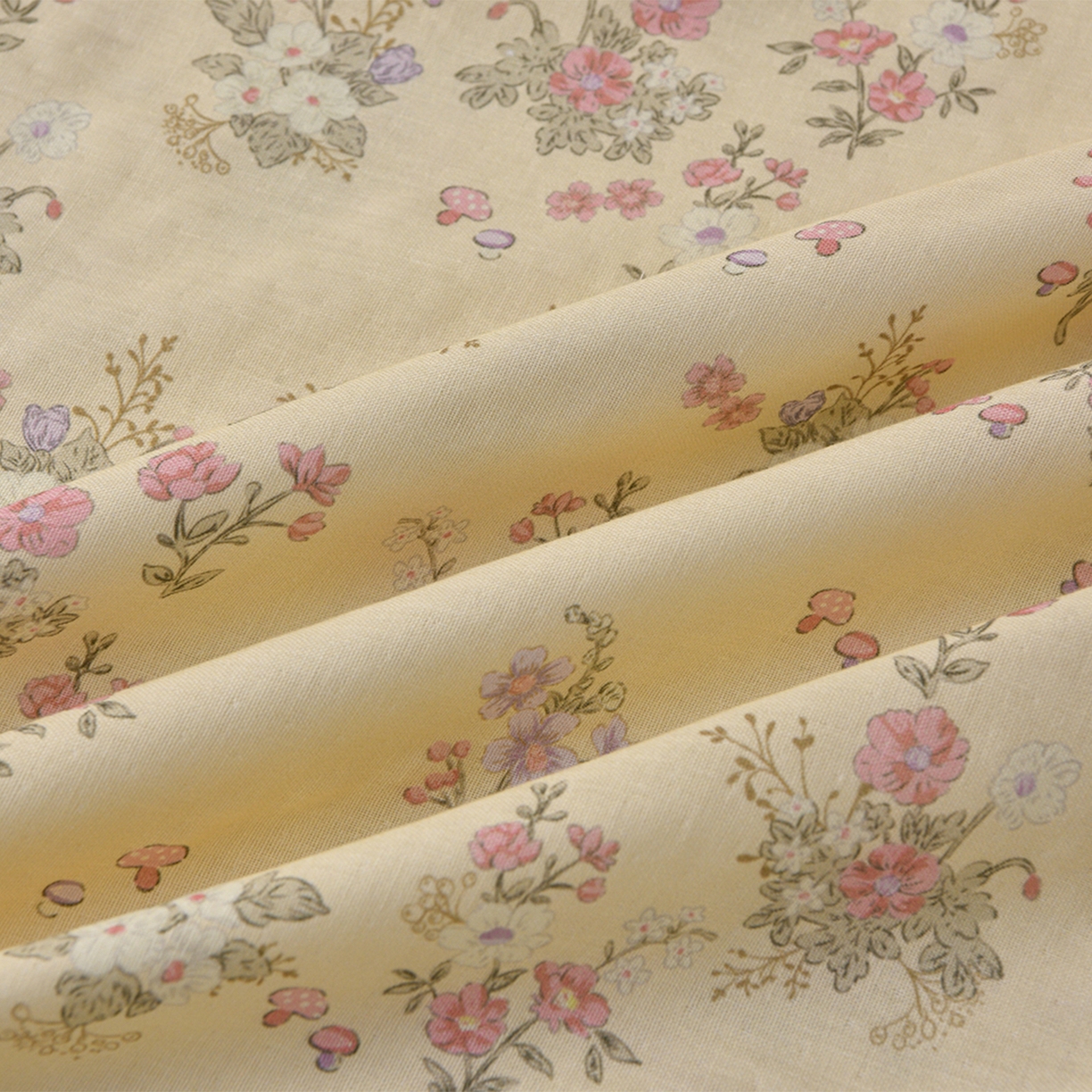 91家纺网 家纺一手货源 找家纺 富安笙 2026新款全棉纯棉双层纱四件套 花妍巧语