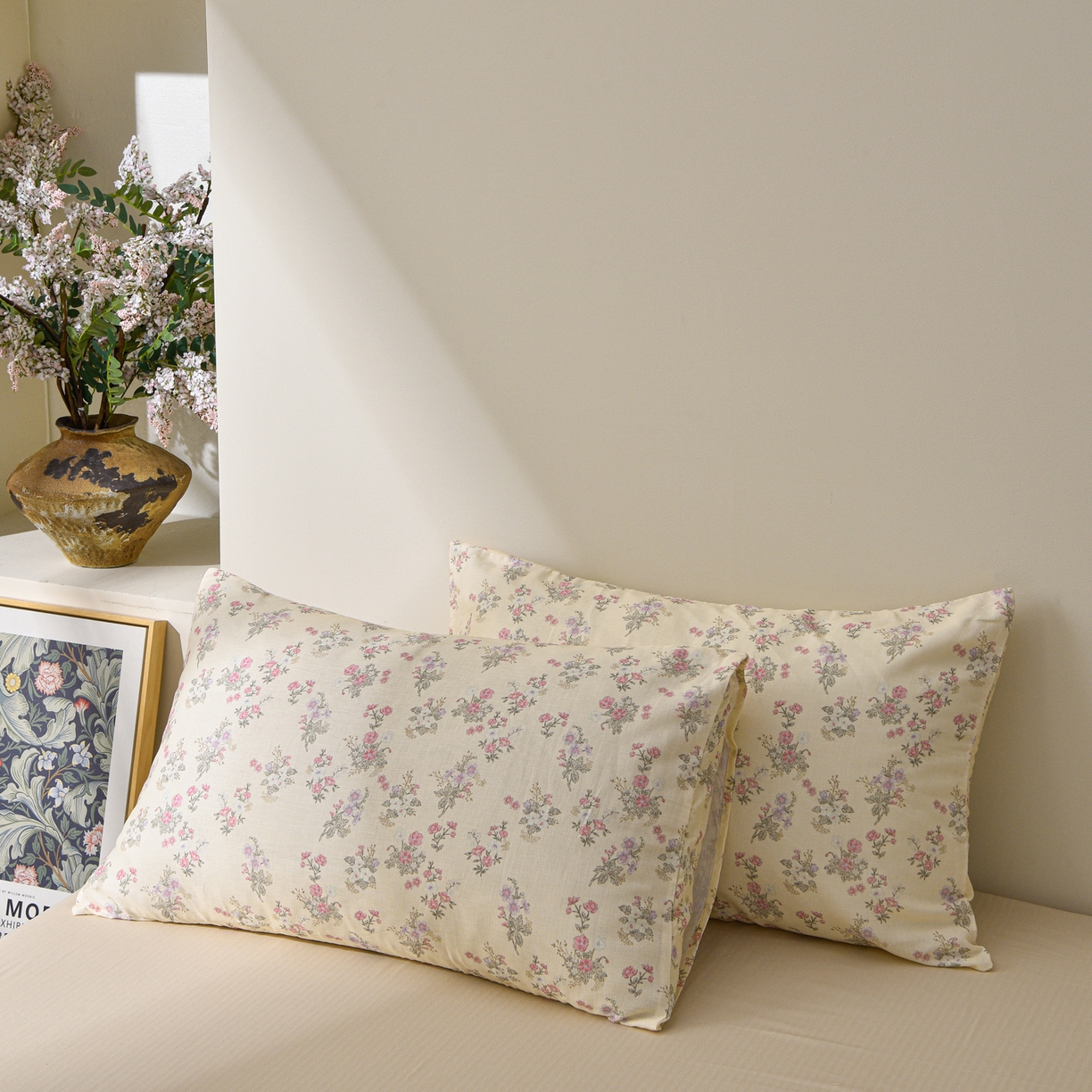 91家纺网 家纺一手货源 找家纺 富安笙 2026新款全棉纯棉双层纱四件套 花妍巧语