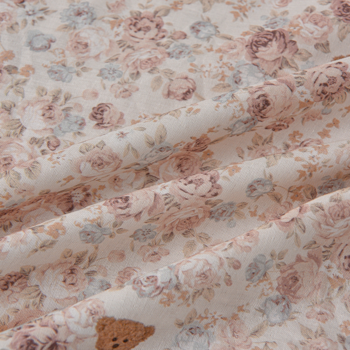 91家纺网 家纺一手货源 找家纺 富安笙 2026新款全棉纯棉双层纱四件套 花伴熊