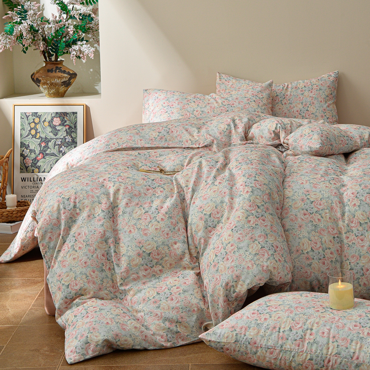 91家纺网 家纺一手货源 找家纺 （总）富安笙 2026新款全棉纯棉双层纱四件套