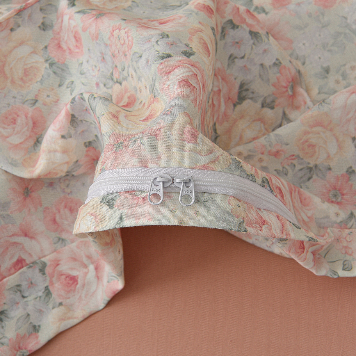 91家纺网 家纺一手货源 找家纺 富安笙 2026新款全棉纯棉双层纱四件套 花间序-兰