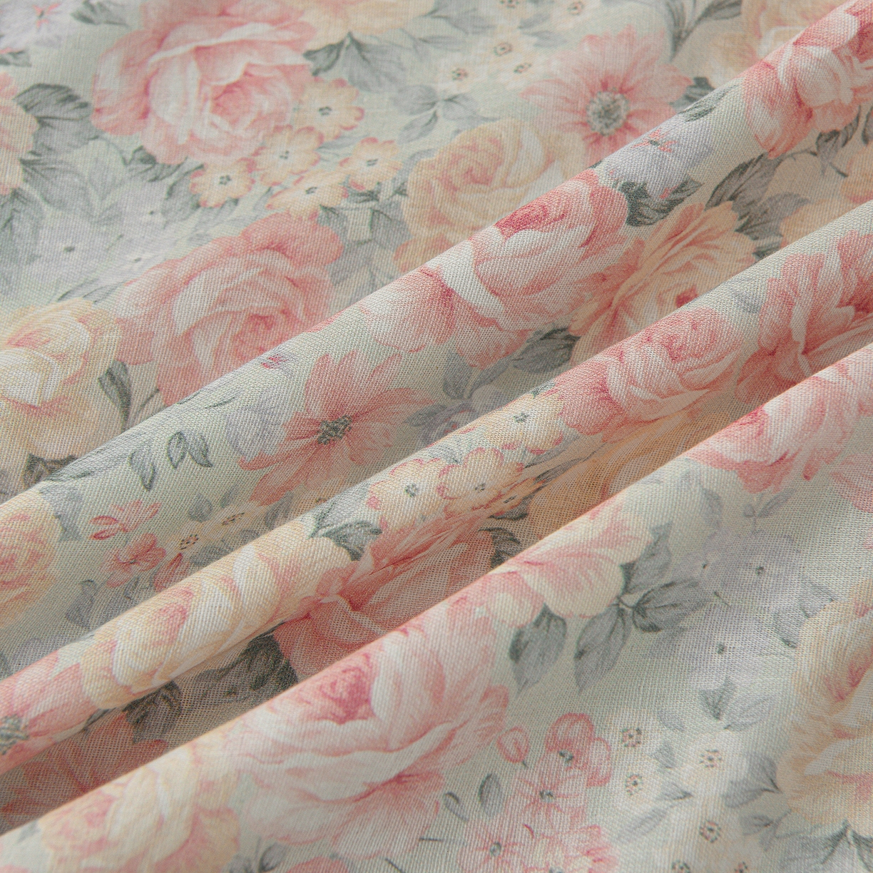 91家纺网 家纺一手货源 找家纺 富安笙 2026新款全棉纯棉双层纱四件套 花间序-兰