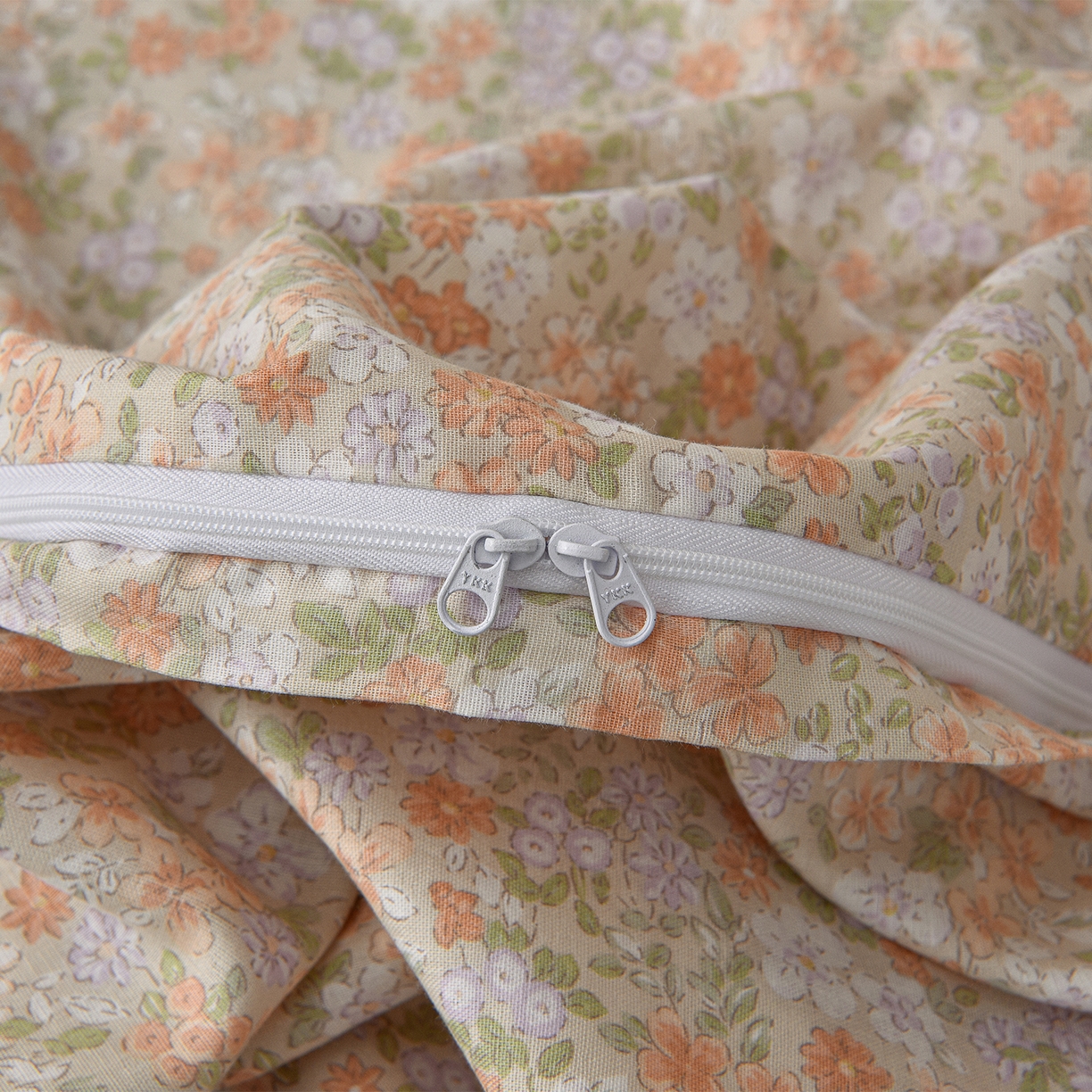 91家纺网 家纺一手货源 找家纺 富安笙 2026新款全棉纯棉双层纱四件套 小情歌(桔)