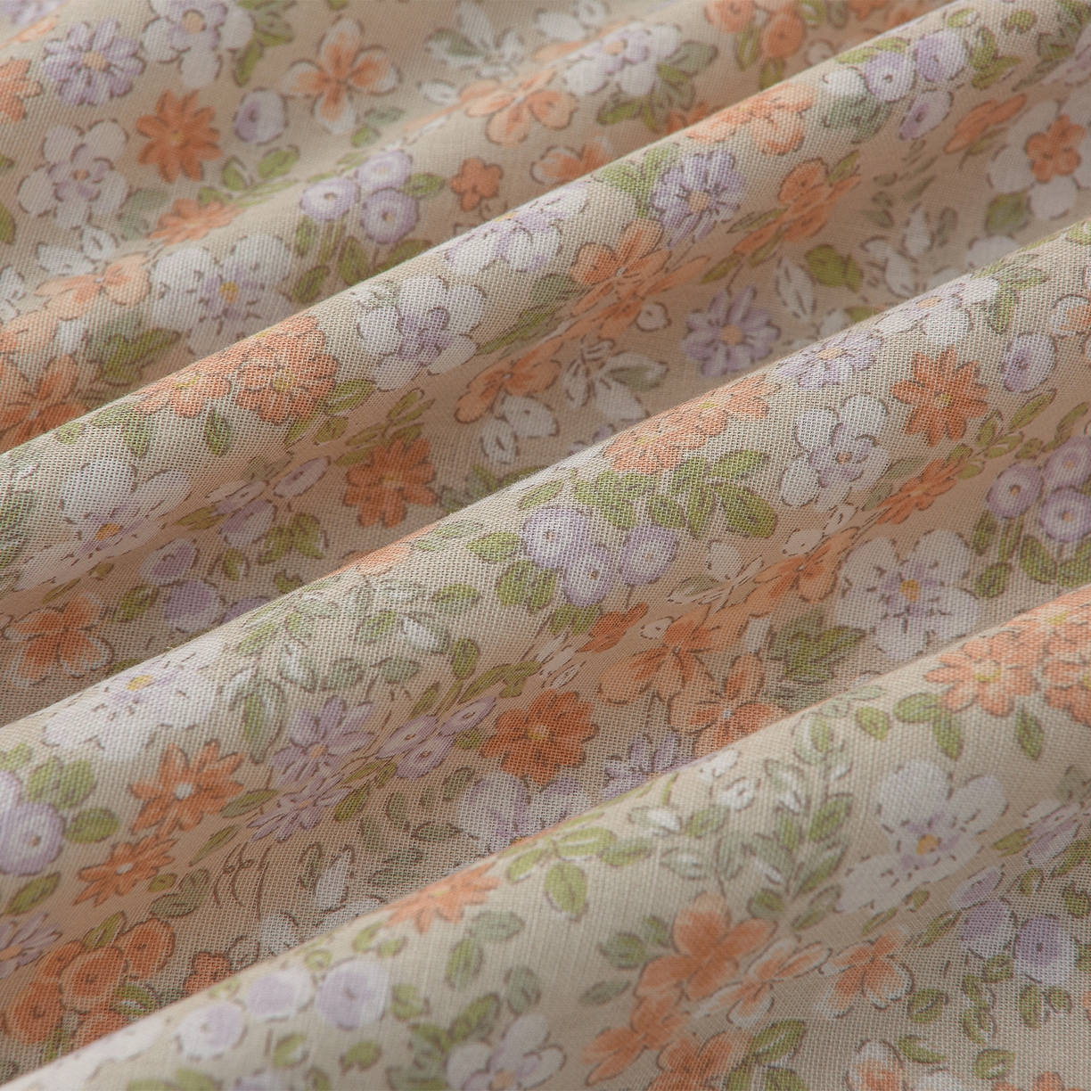 91家纺网 家纺一手货源 找家纺 富安笙 2026新款全棉纯棉双层纱四件套 小情歌(桔)