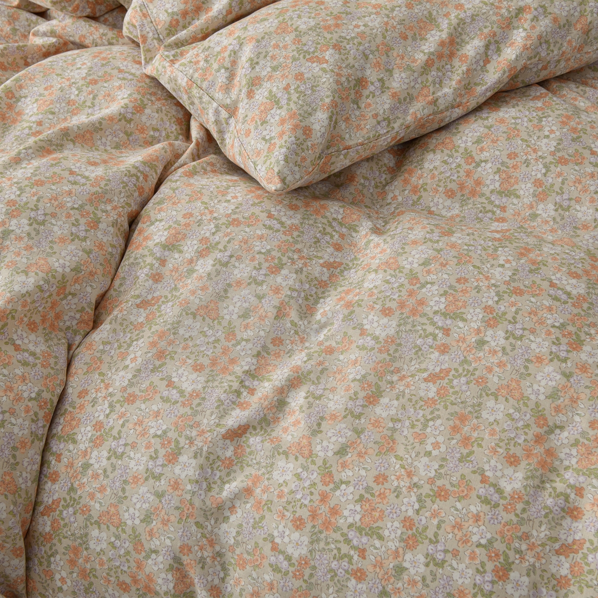 91家纺网 家纺一手货源 找家纺 富安笙 2026新款全棉纯棉双层纱四件套 小情歌(桔)