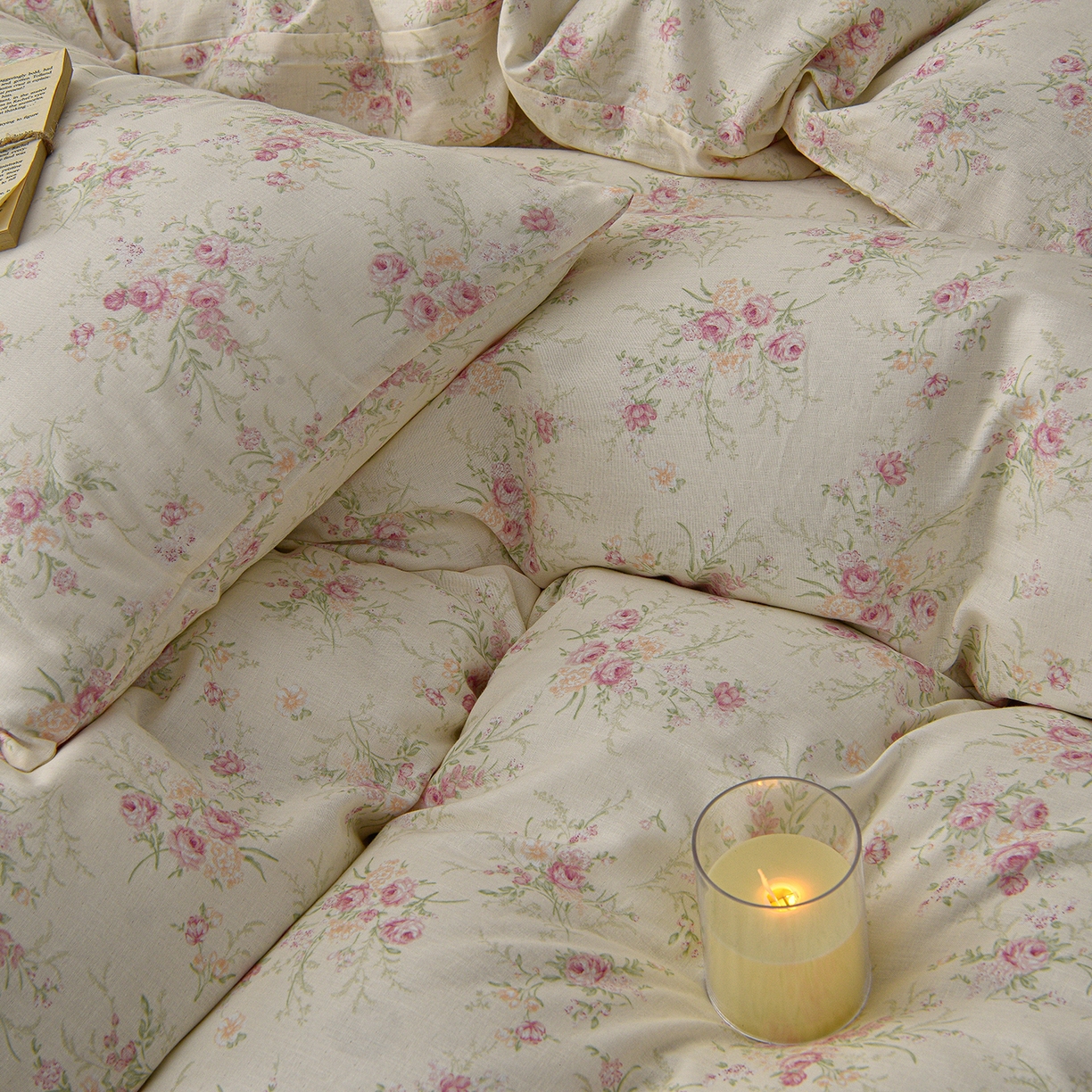 91家纺网 家纺一手货源 找家纺 富安笙 2026新款全棉纯棉双层纱四件套 豆蔻-米