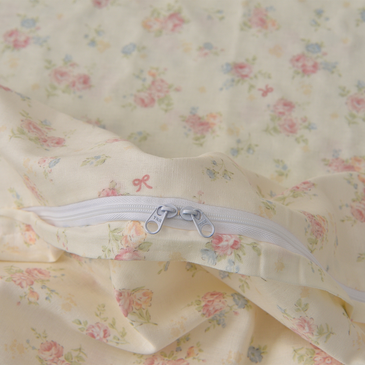 91家纺网 家纺一手货源 找家纺 富安笙 2026新款全棉纯棉双层纱四件套 江南花语-米