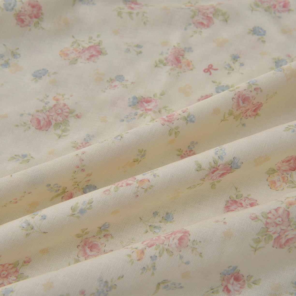 91家纺网 家纺一手货源 找家纺 富安笙 2026新款全棉纯棉双层纱四件套 江南花语-米