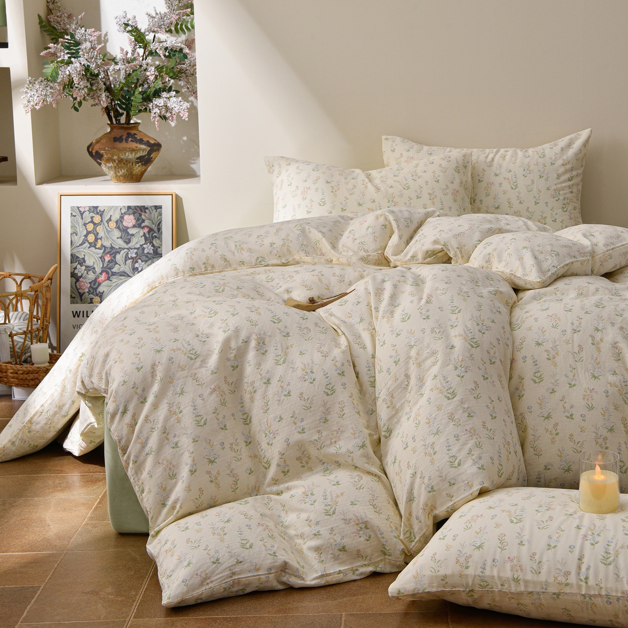 91家纺网 家纺一手货源 找家纺 （总）富安笙 2026新款全棉纯棉双层纱四件套