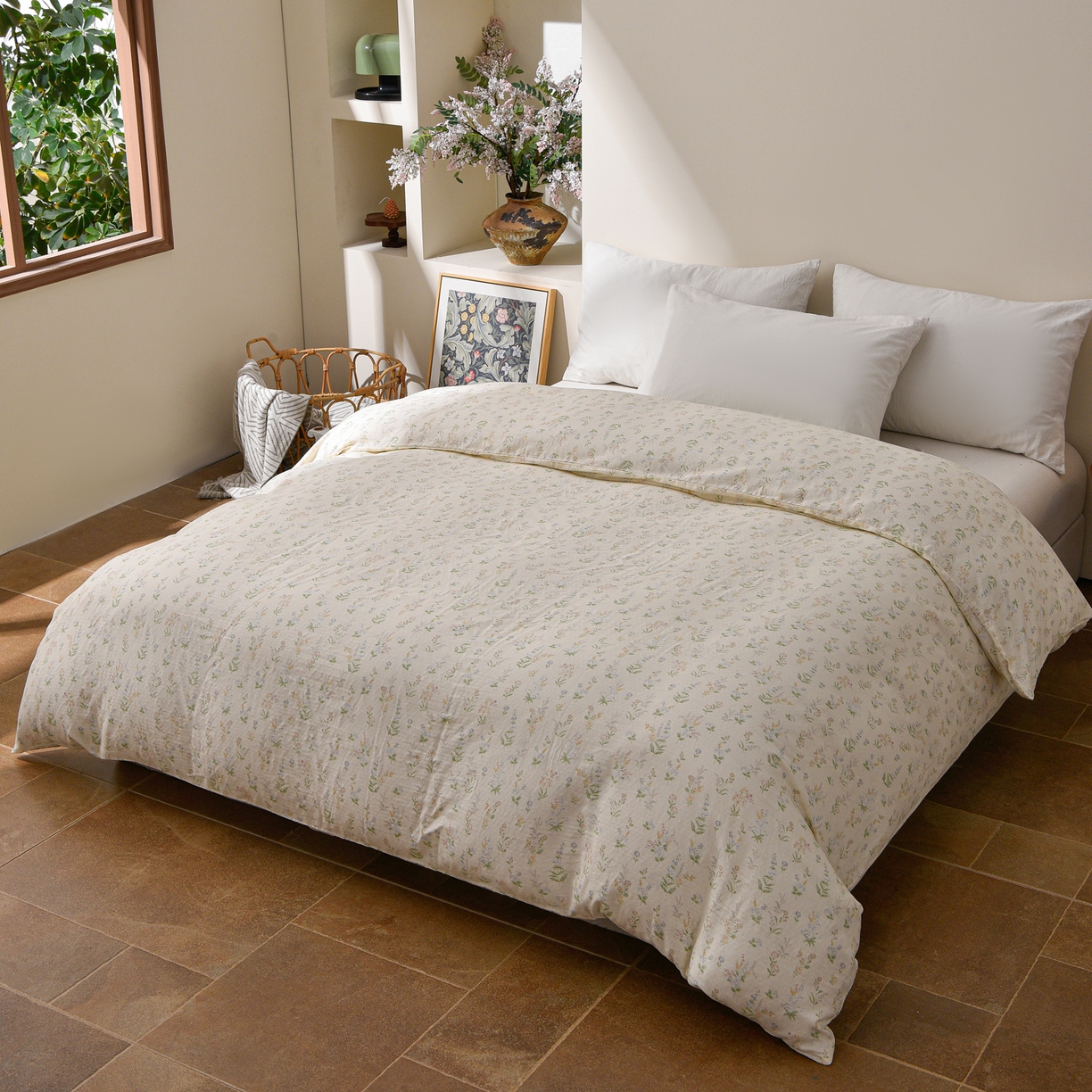 91家纺网 家纺一手货源 找家纺 富安笙 2026新款全棉纯棉双层纱四件套 小姿