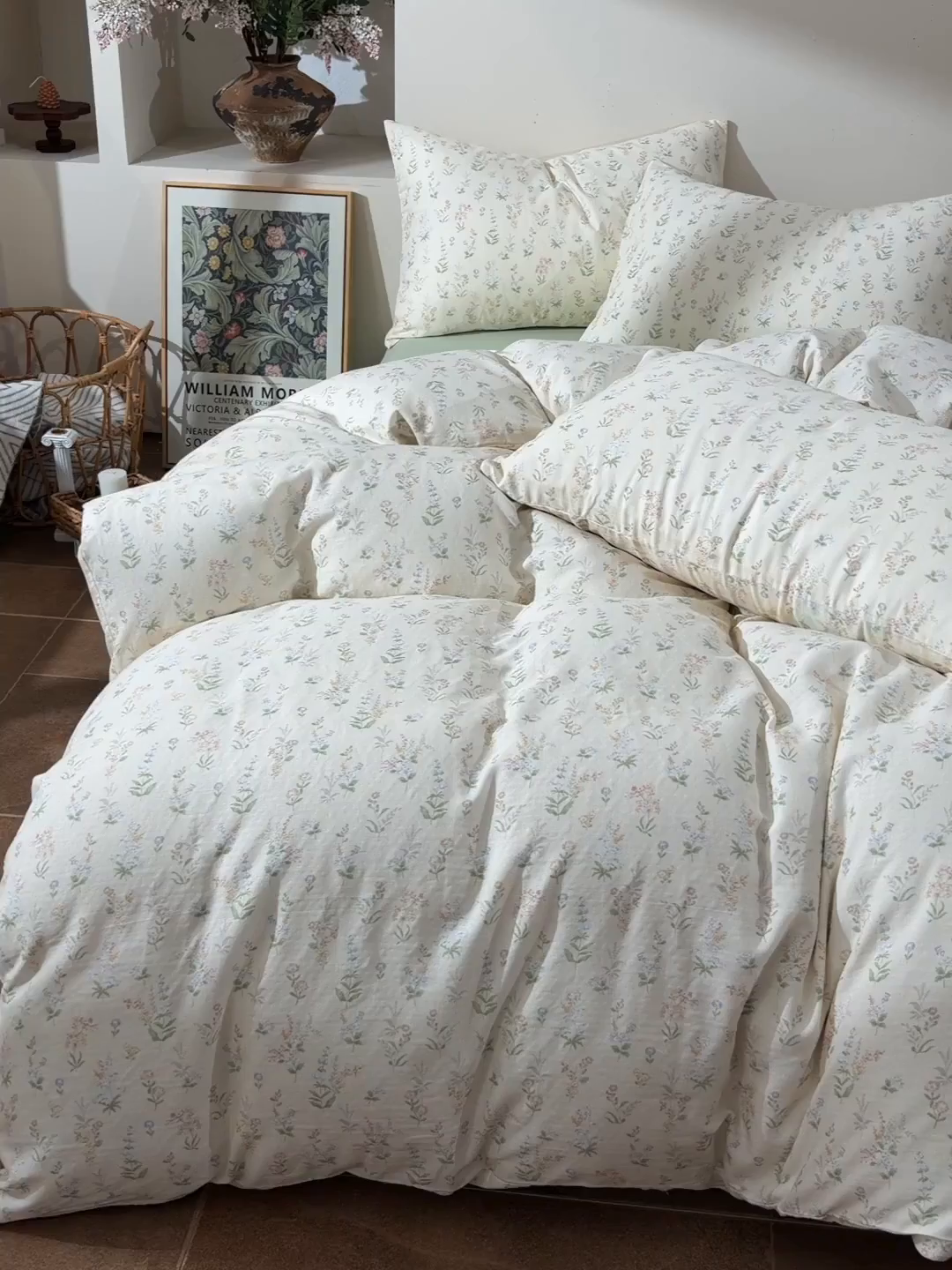 91家纺网 家纺一手货源 找家纺 富安笙 2026新款全棉纯棉双层纱四件套 小姿