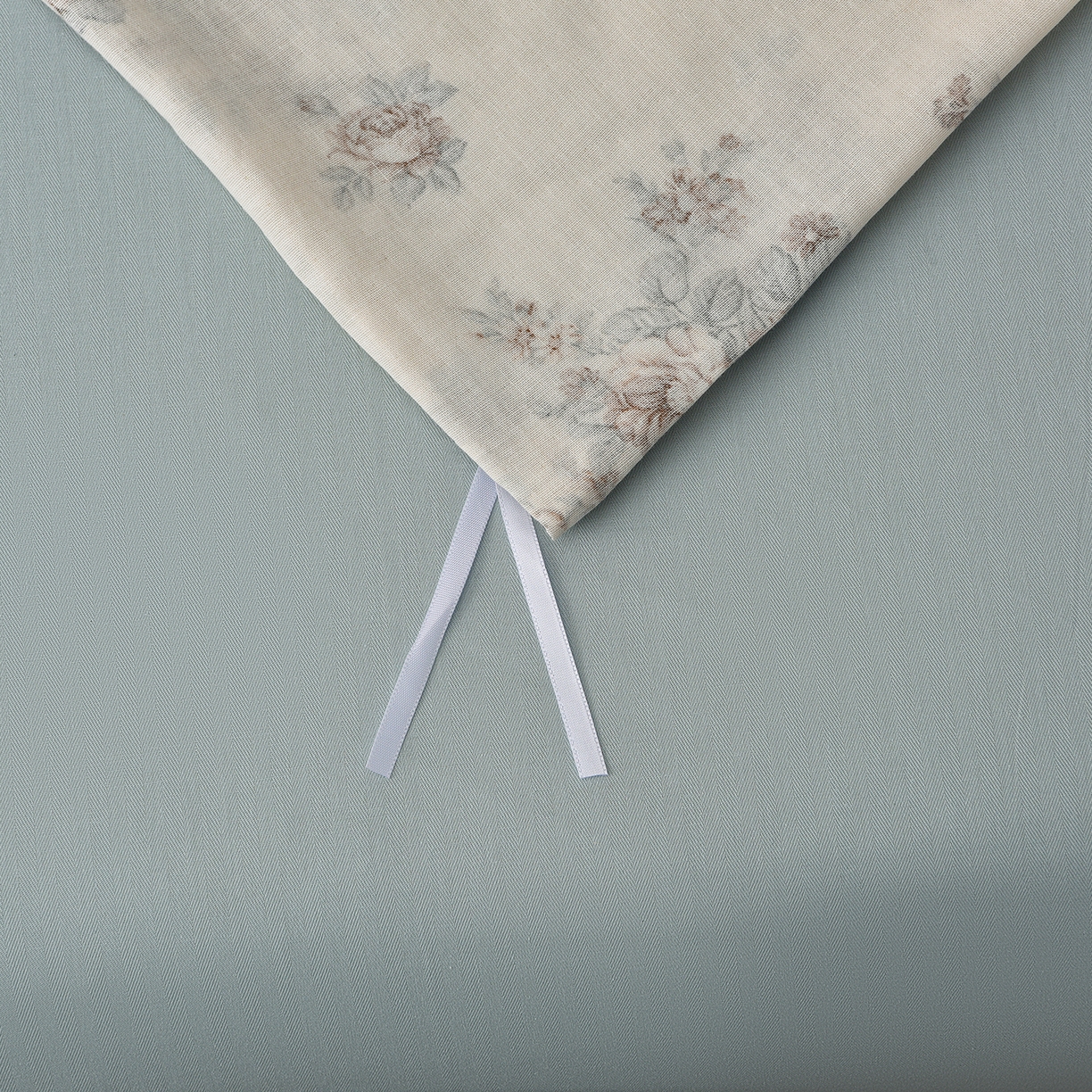 91家纺网 家纺一手货源 找家纺 富安笙 2026新款全棉纯棉双层纱四件套 蓝调花韵-咖