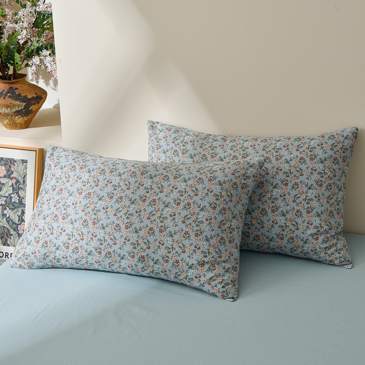 91家纺网 家纺一手货源 找家纺 富安笙 2026新款全棉纯棉双层纱四件套 花幻-兰