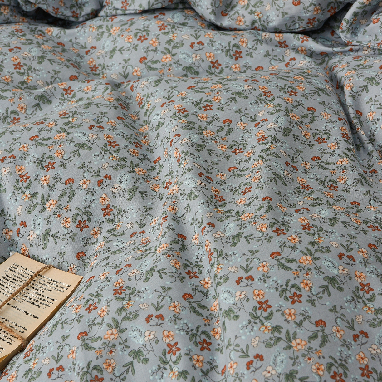 91家纺网 家纺一手货源 找家纺 富安笙 2026新款全棉纯棉双层纱四件套 花幻-兰