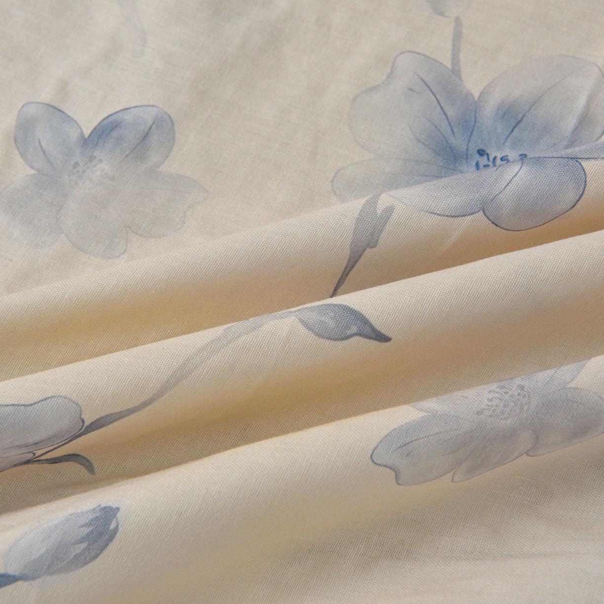 91家纺网 家纺一手货源 找家纺 富安笙 2026新款全棉纯棉双层纱四件套 花蔓轻舞-兰