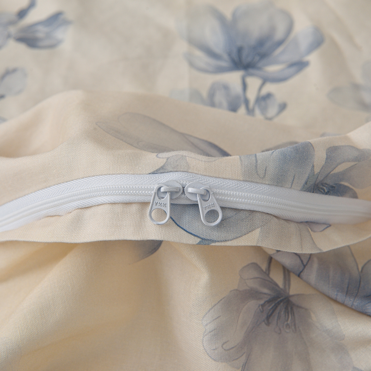 91家纺网 家纺一手货源 找家纺 富安笙 2026新款全棉纯棉双层纱四件套 花蔓轻舞-兰