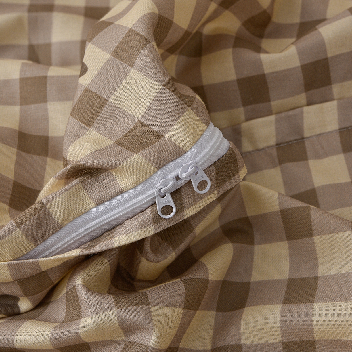 91家纺网 家纺一手货源 找家纺 富安笙 2026新款全棉纯棉双层纱四件套 领结小熊-米