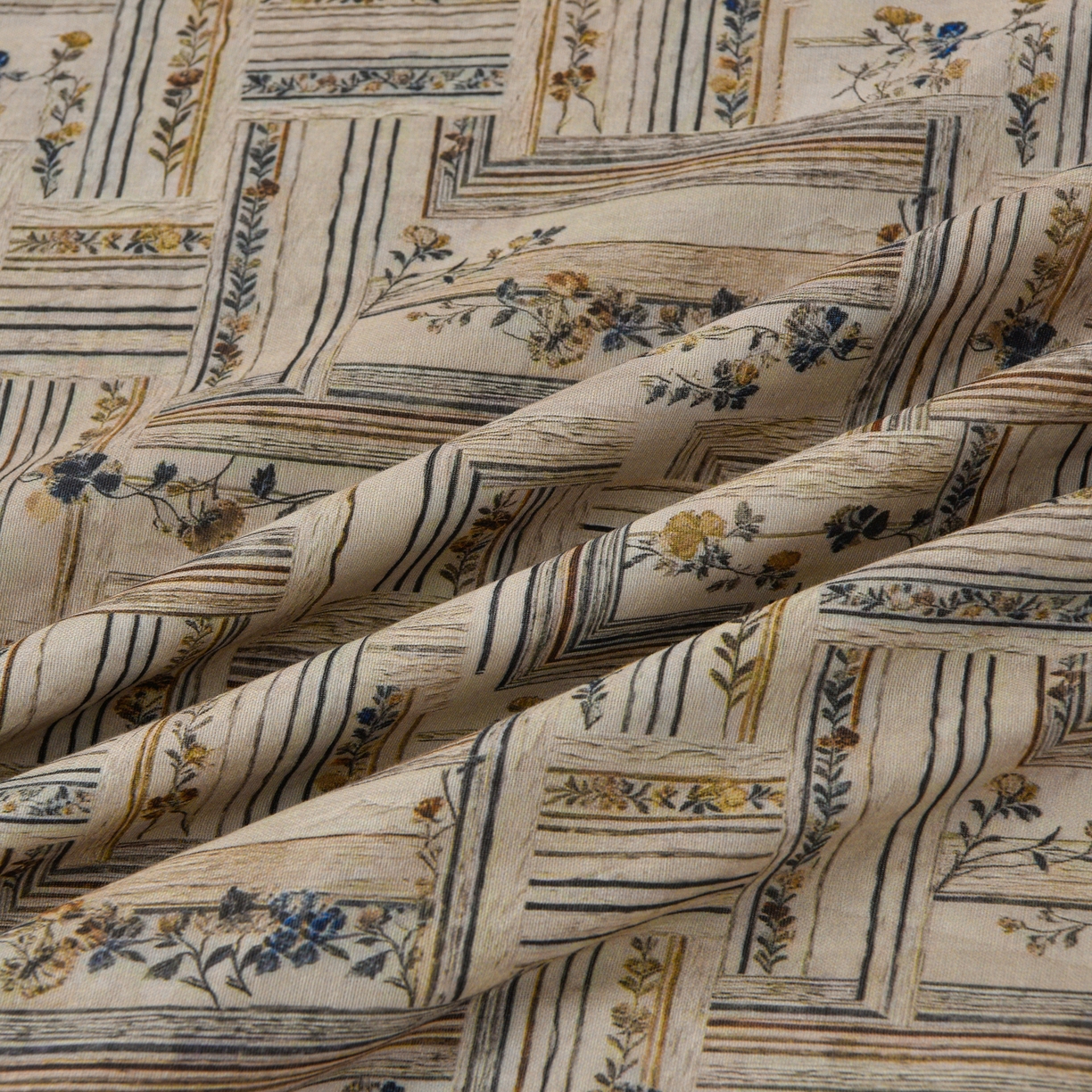 91家纺网 家纺一手货源 找家纺 富安笙 2026新款全棉纯棉双层纱四件套 织纹花开