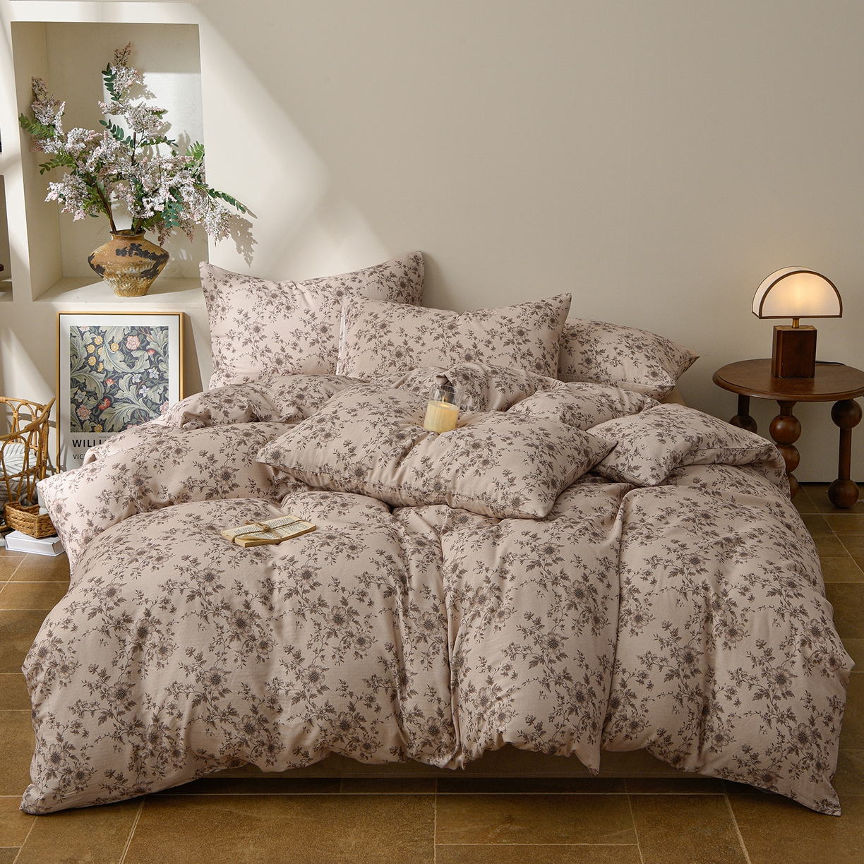 91家纺网 家纺一手货源 找家纺 富安笙 2026新款全棉纯棉双层纱四件套 攀枝花-红