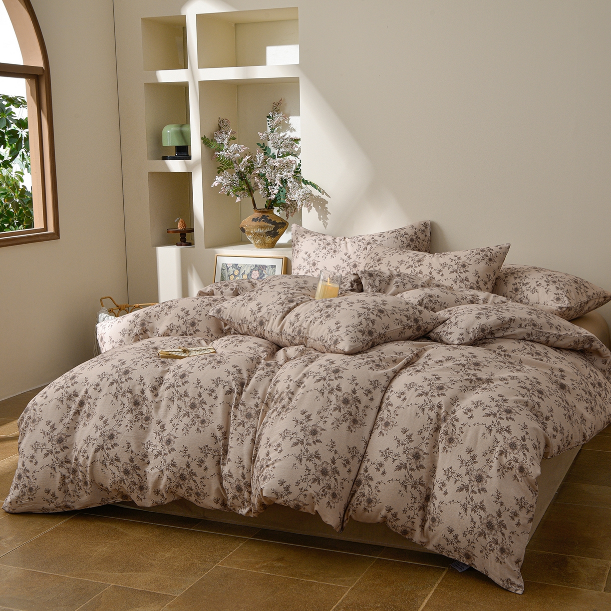 91家纺网 家纺一手货源 找家纺 富安笙 2026新款全棉纯棉双层纱四件套 攀枝花-红