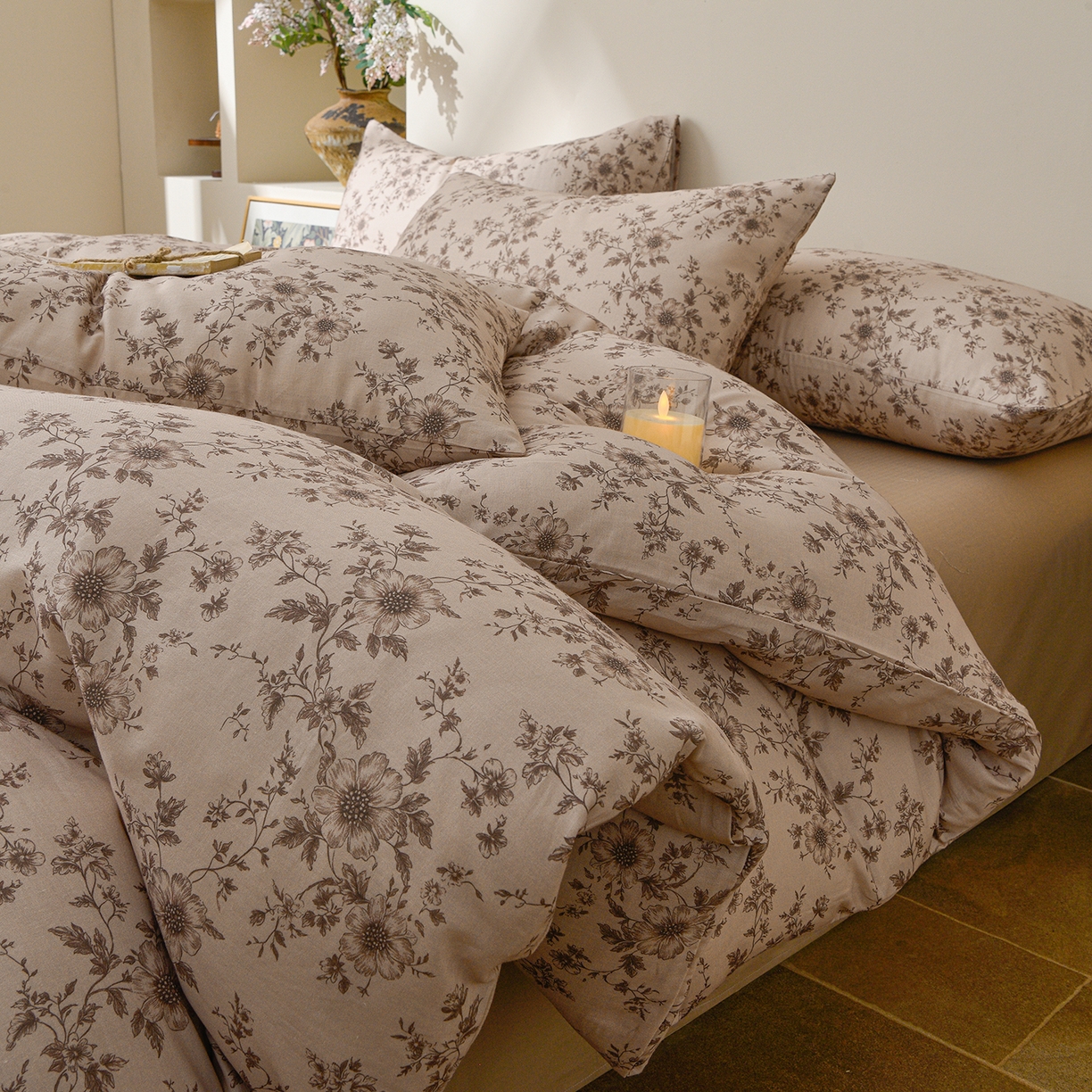 91家纺网 家纺一手货源 找家纺 富安笙 2026新款全棉纯棉双层纱四件套 攀枝花-红