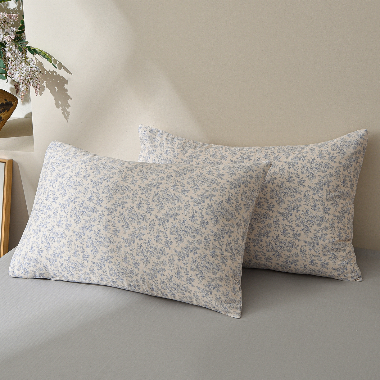 91家纺网 家纺一手货源 找家纺 富安笙 2026新款全棉纯棉双层纱四件套 月见兰-兰