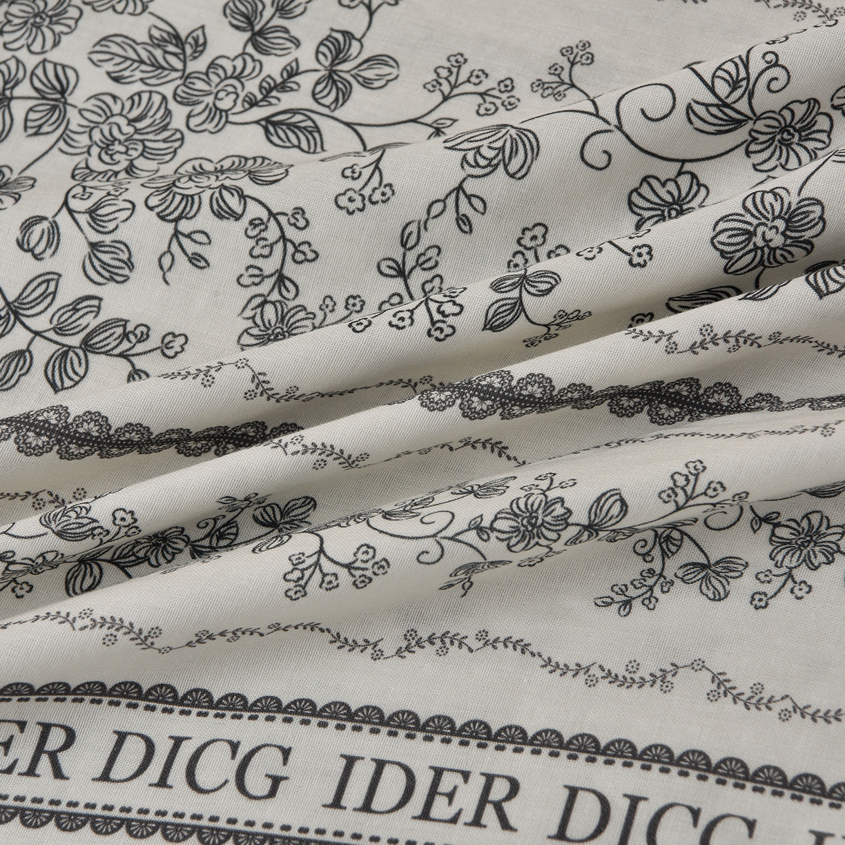 91家纺网 家纺一手货源 找家纺 富安笙 2026新款全棉纯棉双层纱四件套 沐花-灰