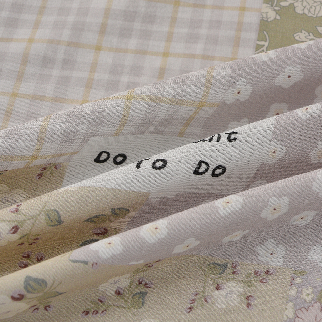 91家纺网 家纺一手货源 找家纺 富安笙 2026新款全棉纯棉双层纱四件套 格花屿绿