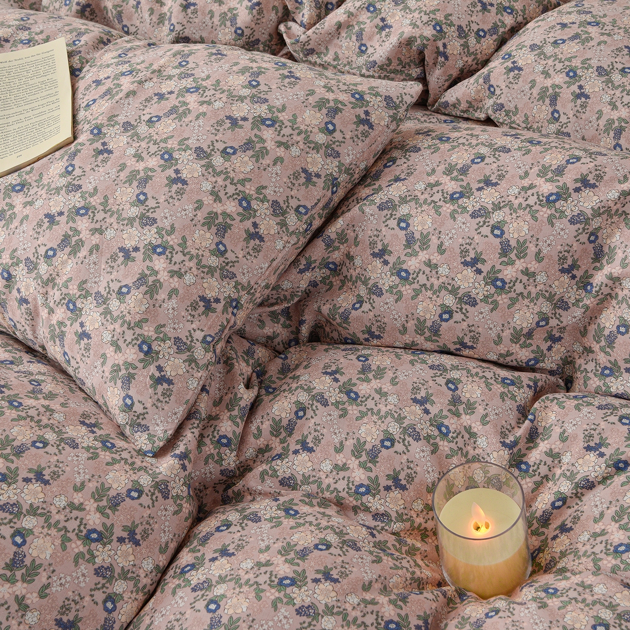 91家纺网 家纺一手货源 找家纺 富安笙 2026新款全棉纯棉双层纱四件套 锦花房