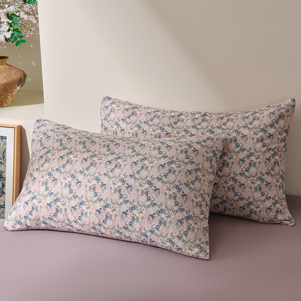 91家纺网 家纺一手货源 找家纺 富安笙 2026新款全棉纯棉双层纱四件套 锦花房