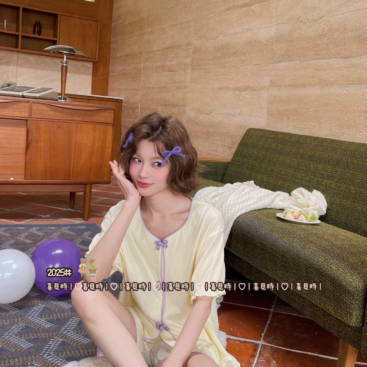 91家纺网 家纺一手货源 找家纺 （总）妍景家居生活馆 2026新款丝光棉睡衣两件套C盘扣