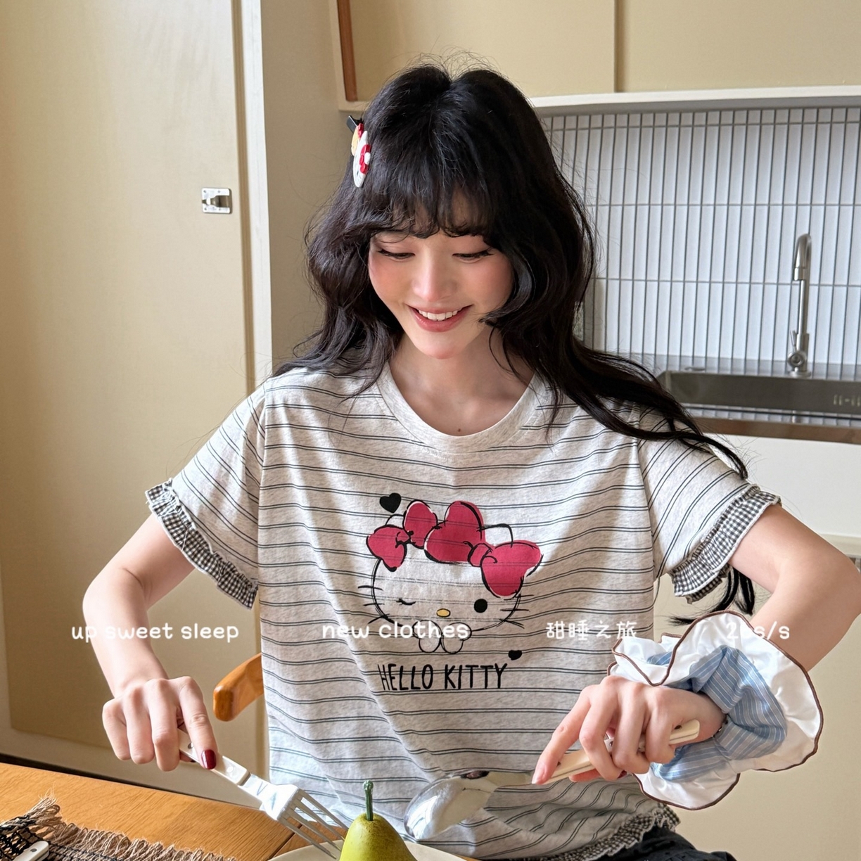 91家纺网 家纺一手货源 找家纺 （总）妍景家居生活馆 2026新款睡衣短裤两件套蜡笔KT