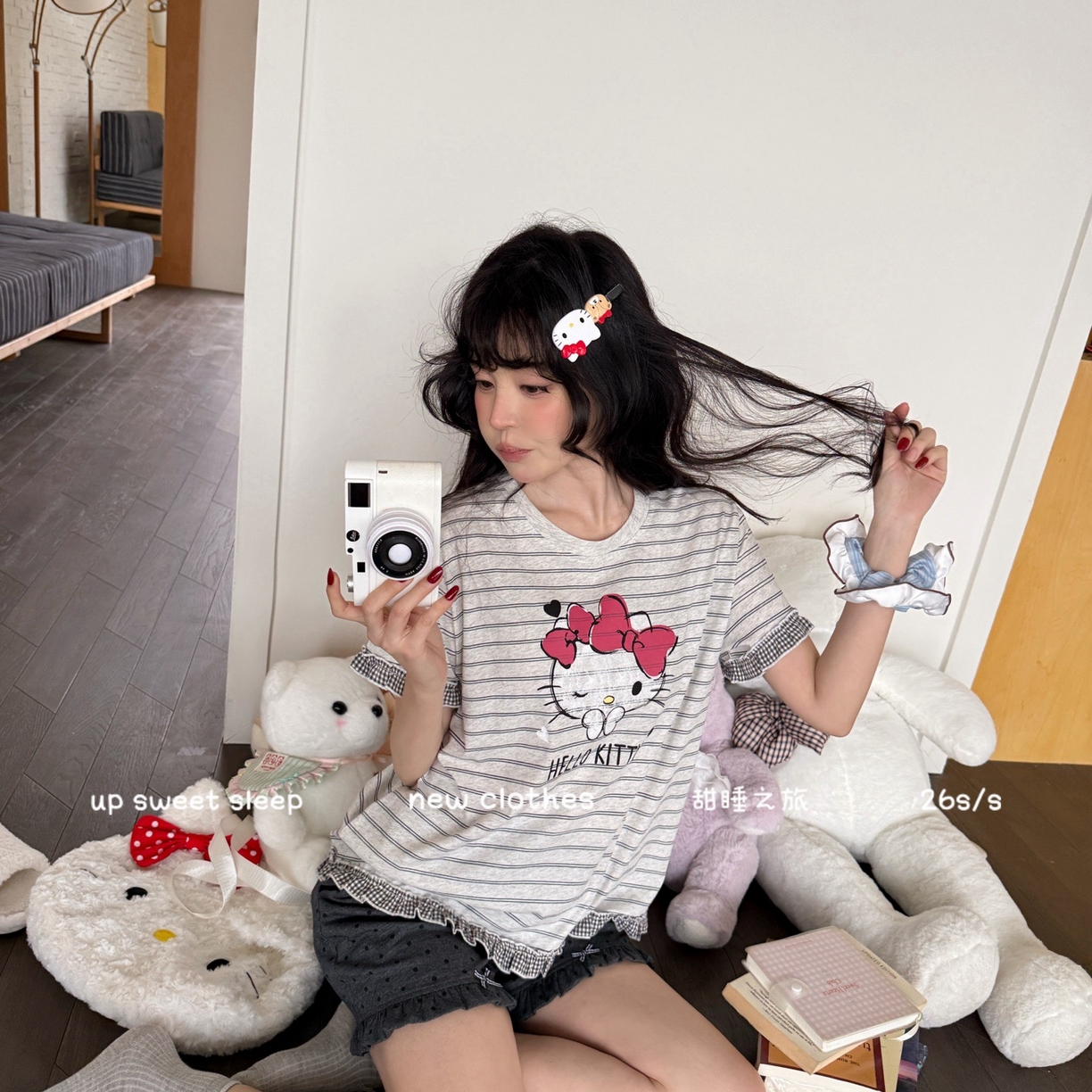 91家纺网 家纺一手货源 找家纺 （总）妍景家居生活馆 2026新款睡衣短裤两件套蜡笔KT