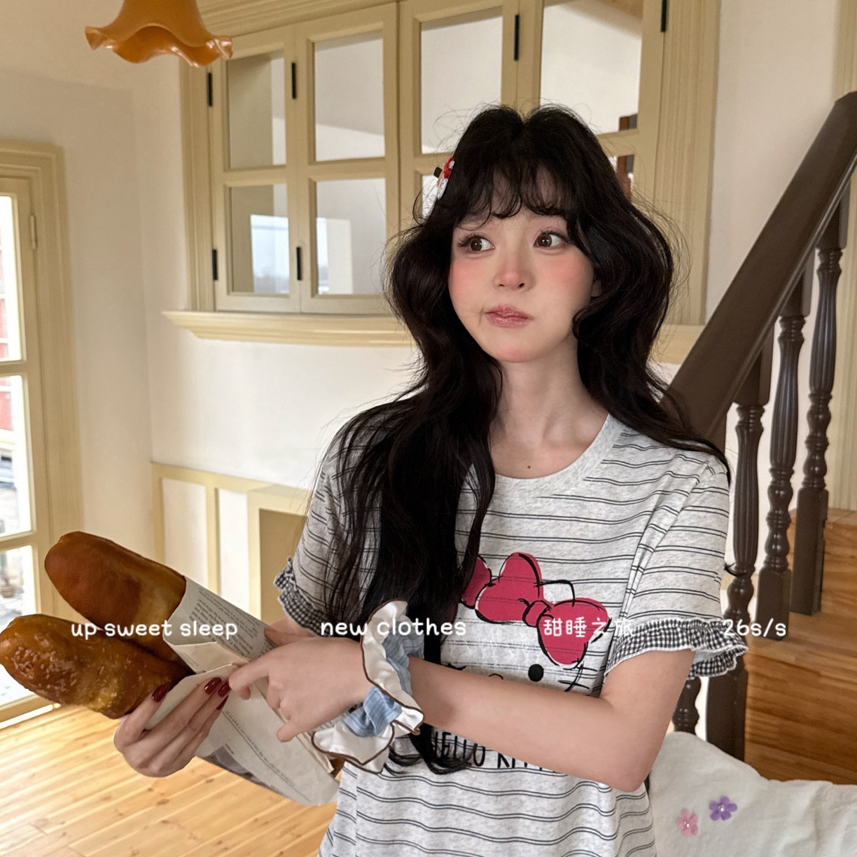 91家纺网 家纺一手货源 找家纺 （总）妍景家居生活馆 2026新款睡衣短裤两件套蜡笔KT