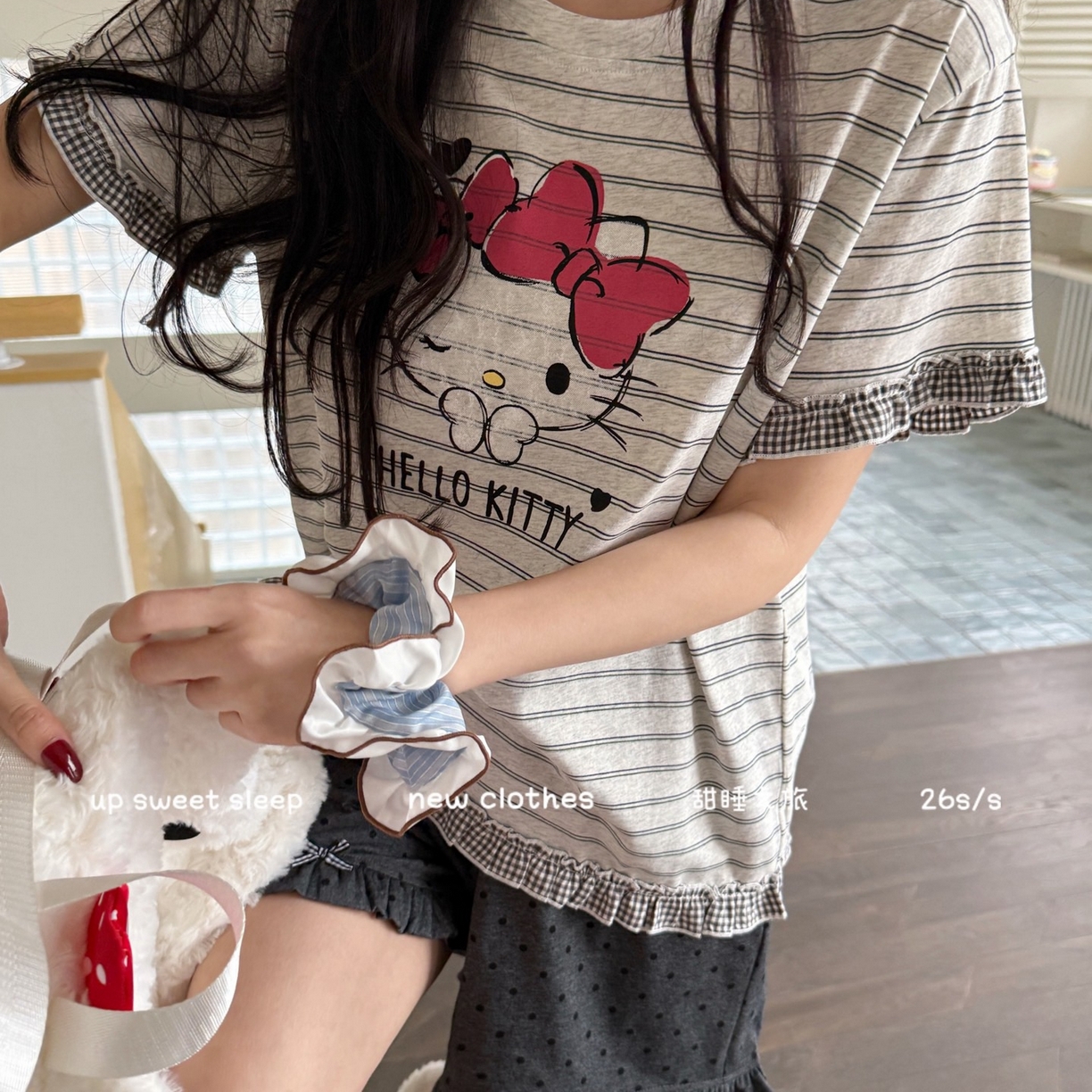 91家纺网 家纺一手货源 找家纺 （总）妍景家居生活馆 2026新款睡衣短裤两件套蜡笔KT